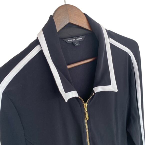 Boston Proper Black Full Zip Jacket with Pockets - XL - Picture 3 of 5